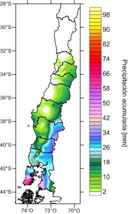 un mes normal y del acumulado anual 2016. Agua caída En general, durante enero los eventos de precipitación son escasos en la región central, y un poco más frecuentes en el sur.