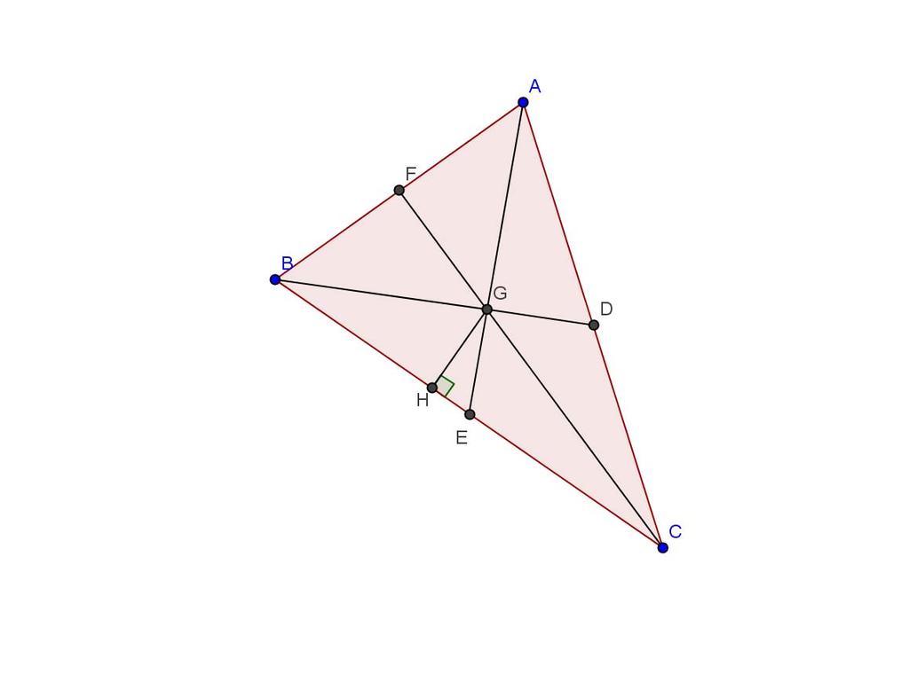 Verificaremos si tu conclusión es correcta: Traza y mide las alturas desde el vértice G de los triángulos BEG y ECG. En esos triángulos las alturas y las bases son.