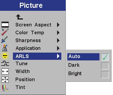 Sélectionner les paramètres application pour optimiser la qualité de l image dans l application sélectionné.