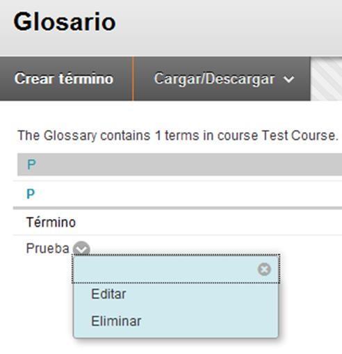 Cargar un glosario Cargar un glosario es un método rápido para añadir muchos términos al glosario.