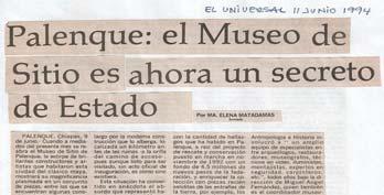 Pantallas de notas y artículos periodísticos Referencias a la inauguración del Museo del Desierto 94 Independientemente del tipo de