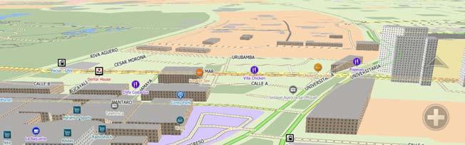 GuiaCalles CityGuide provee información en tiempo real de la congestión de tránsito. Esta es visible como colores en el mapa y es usada en los cálculos de las rutas.