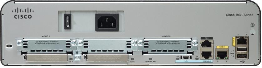Anatomía de un router Backplane del router Ranuras para EHWIC de doble ancho ehwic 0 AUX puerto LAN