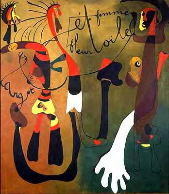 El cuadro Caracol, mujer, flor, estrella que Miró pintó en 1934 nos ha llamado la atención a todo el grupo y será uno de los que visitemos