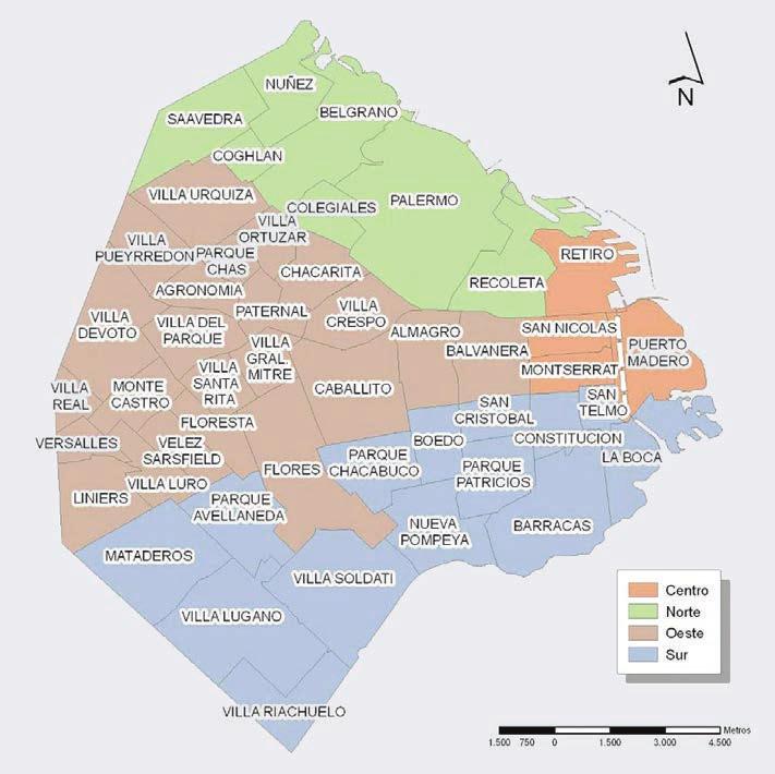 Mapa 1.a. Barrios y comunas de la Ciudad de Buenos Aires Fuente: Subsecretaría de