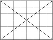 18. En el tablero de 6 8 que muestra la figura, hay 24 celdas que no son intersectadas por ninguna de las dos diagonales.