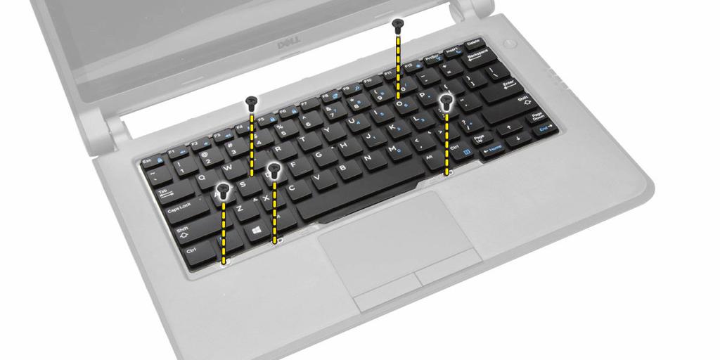 3. Extraiga los tornillos que fijan el teclado al equipo. 4.
