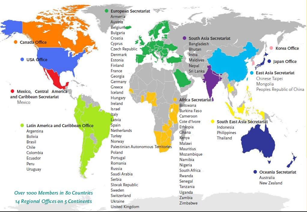 Red global de gobiernos locales Secretariado mundial (Bonn, Alemania) y secretariados por región: Para México, Centroamérica y el