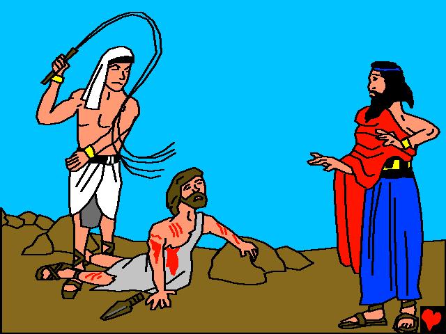 Un día Moisés vio a un egipcio pegando a un esclavo Hebreo.