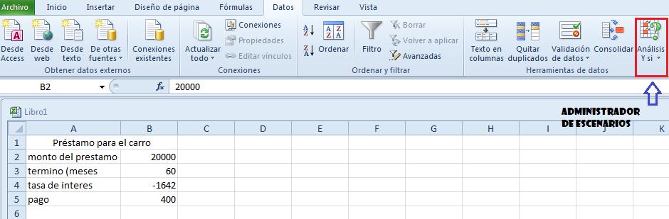 Escenarios en Excel Escenarios de Excel o mejor conocido como Administrador de Escenarios es una útil herramienta de análisis de datos ya sea en el área financiera o comercial.