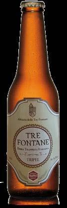 Cerveza Tripel Tre Fontane Trapense italiana Cerveza de alta fermentación elaborada con la receta de la Comunidad de los Monjes Trapenses de Tre Fontane.