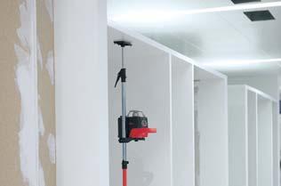Nivelación de pisos dobles El detector láser con abrazadera y mira permiten establecer soportes para pisos