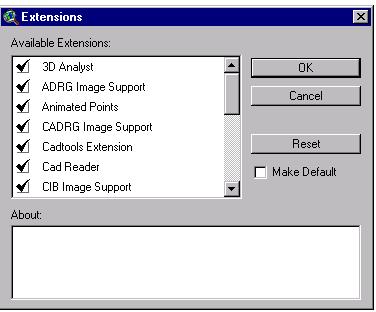 50 Arcview dentro de las cuales se encuentra 3D Analyst. Se recomienda seleccionar todas las extensiones. Figura 4.