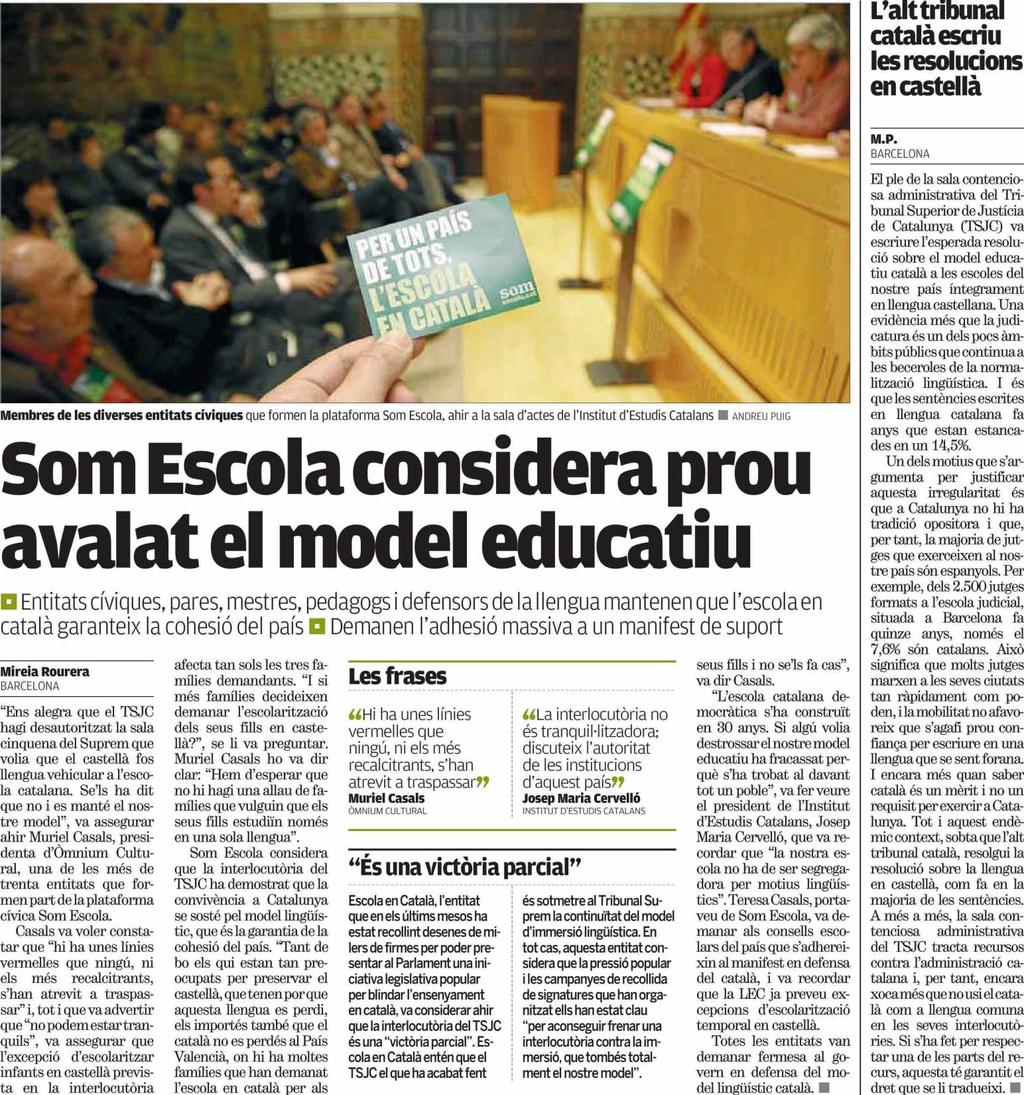 EL PUNT AVUI BARCELONA 09/03/12 Prensa: Diaria Tirada: 29.