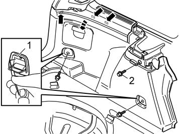 33 Retirada de los paneles laterales: Doble hacia afuera los ojales de fijación de carga en el panel del lado izquierdo.