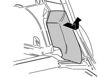 3 Retirada del panel embellecedor del larguero de la puerta del maletero: Destornille las dos presillas externas del borde delantero/borde inferior del panel embellecedor de la tapa del maletero.