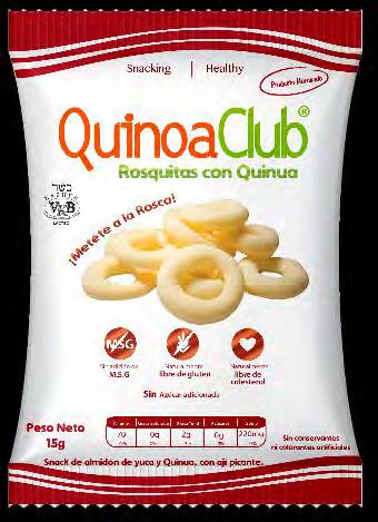 Snacks Horneados - Rosquitas Snack de almidón de yuca y quinua, variedades: rosquillas; sabor natural y Picante Certificación