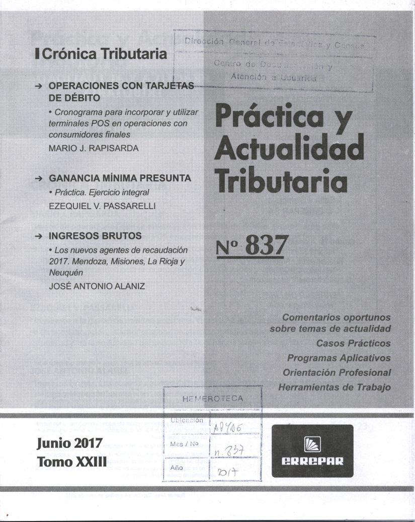 PRÁCTICA Y ACTUALIDAD TRIBUTARIA. Nº837.