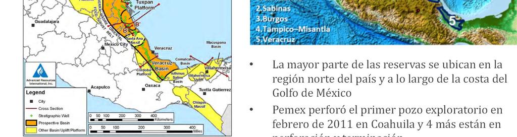de la costa del Golfo de México Pemex perforó el primer pozo