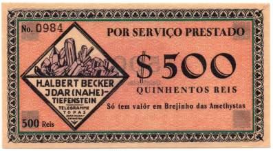 Brasil - Alemania. 500 Reis. SF (1918 1933).