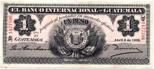 Banco Internacional. 1 Peso. 5.4.1920.