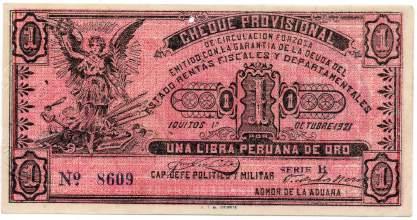 1 Libra Peruana. 1.10.1921. SCWPM S-606-b.