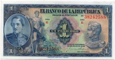 000 143. Un Peso. 20.7.1940. Serie R. 38242588.