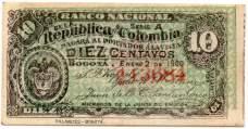 208 209 208. Banco Nacional. 10 Centavos. 2.1.1900.