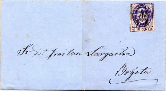Con contenido, enviado por Emigdio Pailón. 5 Enero 1866. Certicado de Bortfeldt. Ex Göggel. 1 500.