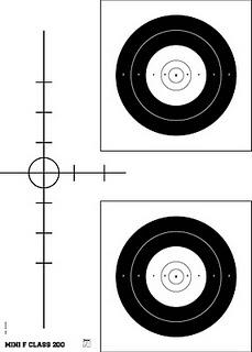 1.1.4.1.- Medidas normalizadas de los blancos F-CLASS 200: V-Bull = ø 30mm, círculo blanco. Grosor línea: 0,35mm, línea negra 5 = ø 60mm, círculo blanco.