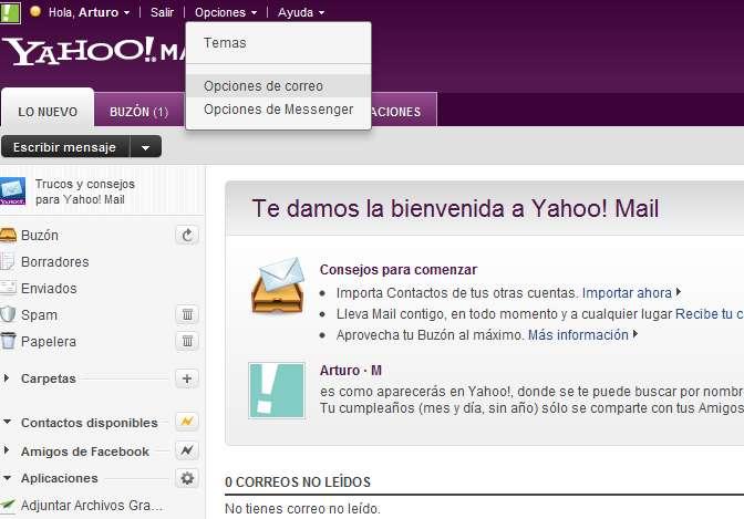Yahoo (web) Paso 1. Iniciar sesión en Yahoo.