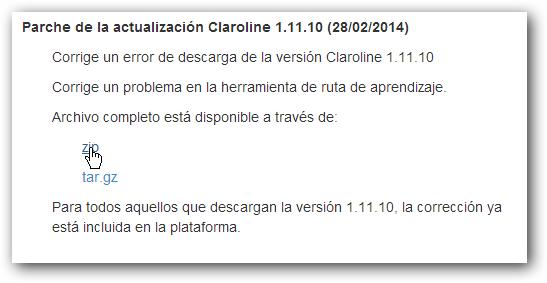 DESCARGANDO CLAROLINE Entramos a la siguiente página: http://www.claroline.
