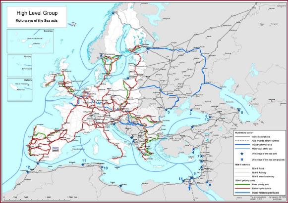 uno los 30 proyectos declarados de interés europeo para la construcción de una red de transporte