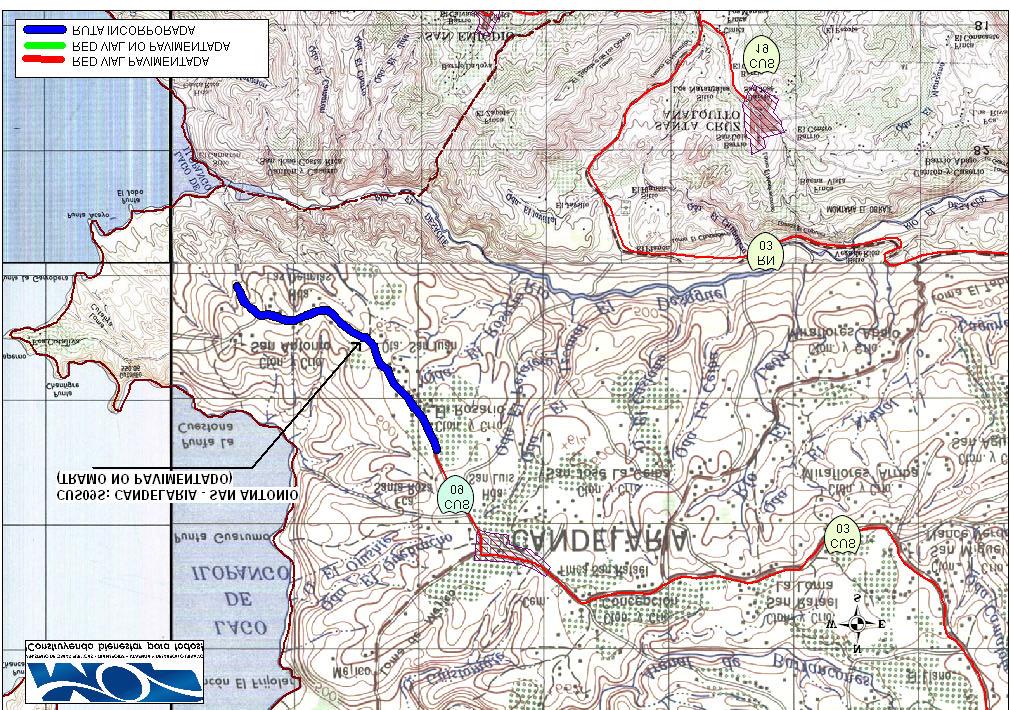 Mejoramiento de Camino Rural CUS09S, Tramo: entre Candelaria y Cantón San Antonio, Departamento de Cuscatlán Tipo de Proyecto: Mejoramiento Longitud: 2.30 Kms No.