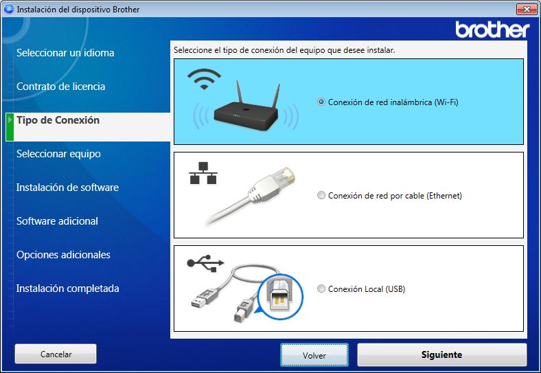 Configuración de su equipo para una red inalámbrica (ADS-2800W / ADS-3600W) 2 Efectúe una de las acciones siguientes: Windows a b Inserte el DVD-ROM