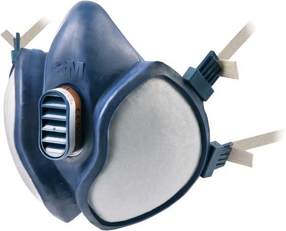 3M Medias Máscaras y Máscaras completas 3M 4000 Máscaras autofiltrantes para gases y vapores La Serie 4000 la forman un conjunto de medias máscaras de construcción en una sola pieza en la que los fi