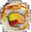 Fresco Roll (Sin arroz) Tigre Roll Por dentro: Pasta de baby, aguacate y kakiague.
