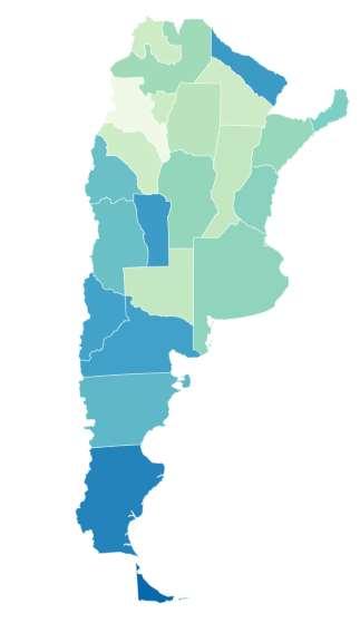 ASALARIADOS REGISTRADOS DEL SECTOR PRIVADO Variación porcentual de los asalariados registrados según provincia (dic 2015 abr 2017) Catamarca 9,97% La Rioja 3,13% San Luis -5,77% Rio Negro -5,15%