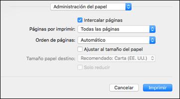 Cómo cambiar el tamaño de imágenes impresas - Software de impresión PostScript - OS X Puede ajustar el tamaño de la imagen a medida que la imprime seleccionando Administración del papel en el menú