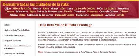 Promoción y Web Memoria elaborada por la Red de Cooperación de Ciudades en la Ruta de la Plata.