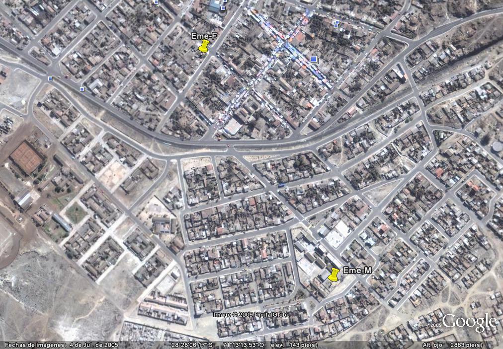 Imagen 3 Distribución geográfica de la estaciones de monitoreo de MP10, localidad de Huasco Seremi Salud Atacama