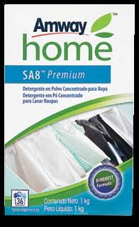 SA8 Premium Detergente en Polvo Concentrado para Ropa Detergente concentrado que contiene una combinación única de enzimas que al contacto con el agua se disuelven fácilmente, logrando un lavado