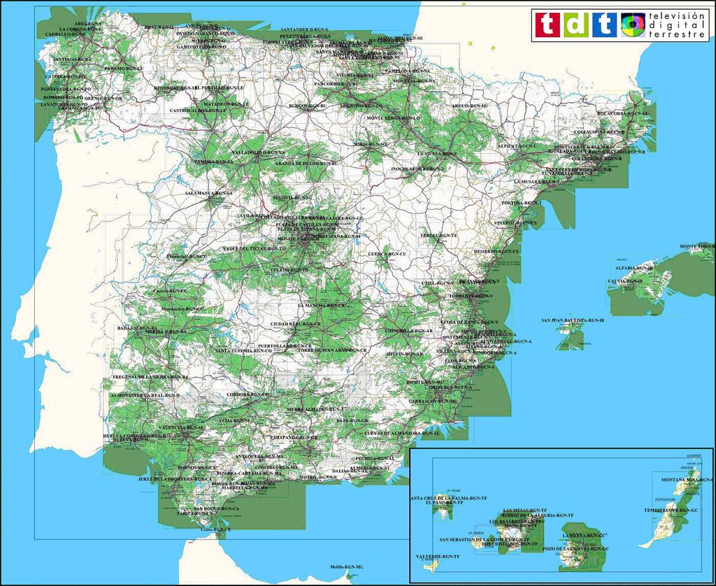 Cobertura La TDT es una realidad para un porcentaje significativo de la población población española La actual cobertura del