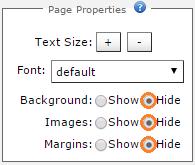 Eliminar los márgenes de la Web Haremos un clic izquierdo en el círculo de Hide de la opción de Margins Observaremos que