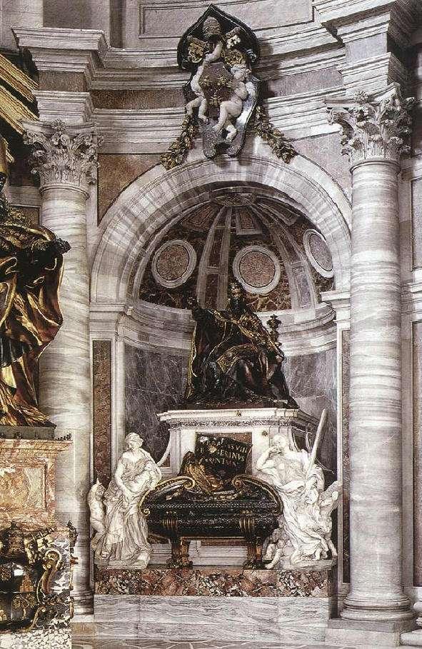 SEPULCRO DE URBANO VIII (1628-47) El mausoleo se concibe como un monumento de autoglorificación. Se inicia en 1628, y se sitúa en un nicho de San Pedro.