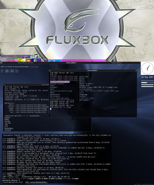 FluxBox Es un gestor de ventanas basado en Blackbox. Proporciona lo necesario para trabajar: escritorios, ventanas, barra de tareas y menús.