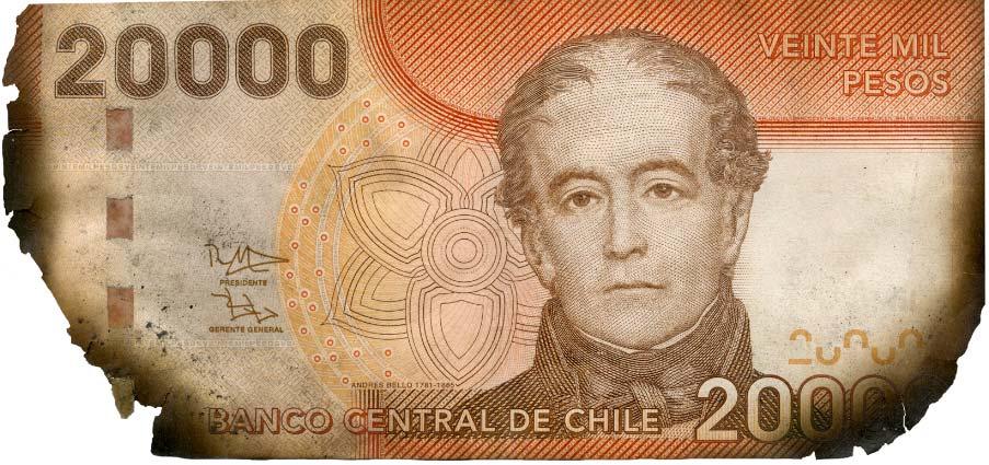 4.3 BILLETES QUEMADOS BANCO CENTRAL DE CHILE Dado que los billetes quemados o expuestos a una fuente de calor podrían provenir de un ilícito producto de la explosión de cajeros automáticos deberán