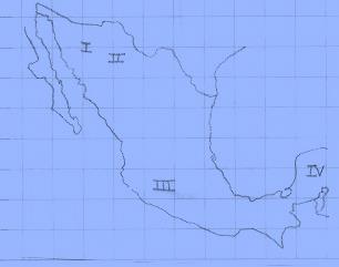 78. Observa con atención el siguiente mapa, donde algunas ciudades importantes del país están marcadas con números romanos. 79.