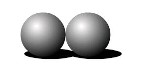 27.- Seleccionamos el primer fotograma de la segunda interpolación y arrastramos la bola hasta el extremo derecho de la escena por fuera de ésta para que las bolas queden simétricas en su comienzo.