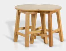 Banco / mesa elaborada con madera maciza de pino a base de ensambles a